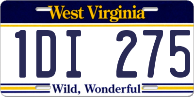 WV license plate 1DI275