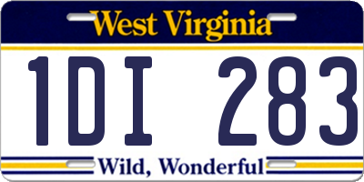 WV license plate 1DI283