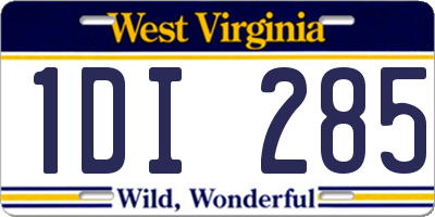 WV license plate 1DI285