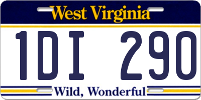 WV license plate 1DI290