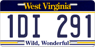 WV license plate 1DI291