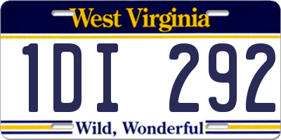 WV license plate 1DI292