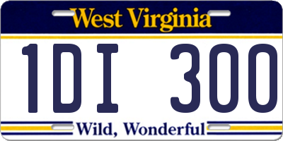 WV license plate 1DI300
