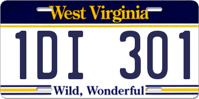 WV license plate 1DI301