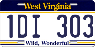 WV license plate 1DI303