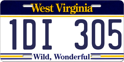 WV license plate 1DI305