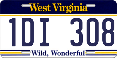 WV license plate 1DI308
