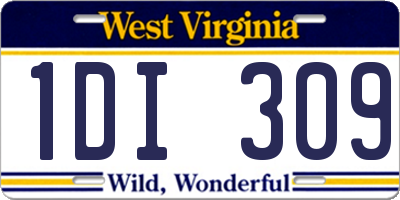 WV license plate 1DI309