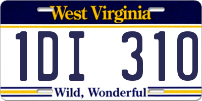 WV license plate 1DI310