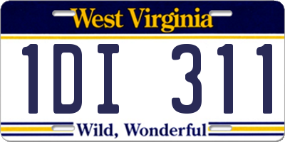 WV license plate 1DI311