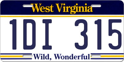 WV license plate 1DI315