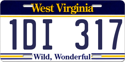 WV license plate 1DI317