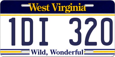 WV license plate 1DI320