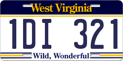 WV license plate 1DI321