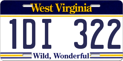 WV license plate 1DI322