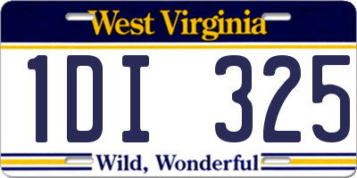 WV license plate 1DI325