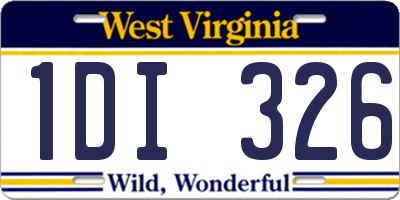 WV license plate 1DI326