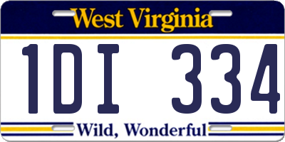 WV license plate 1DI334