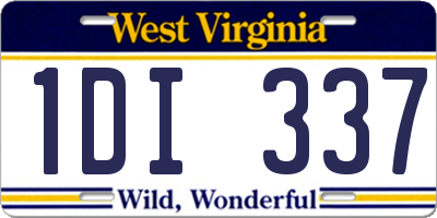 WV license plate 1DI337