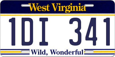 WV license plate 1DI341