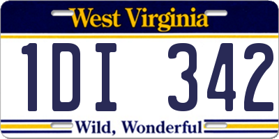 WV license plate 1DI342