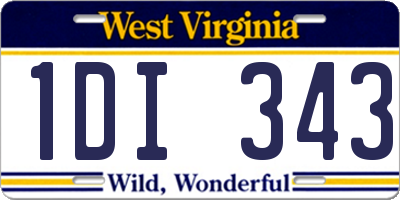 WV license plate 1DI343