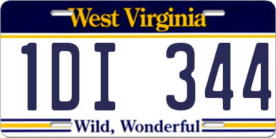 WV license plate 1DI344
