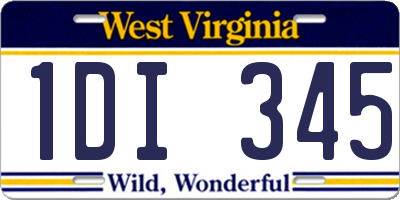 WV license plate 1DI345