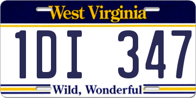 WV license plate 1DI347