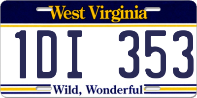 WV license plate 1DI353