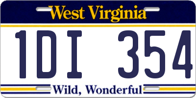 WV license plate 1DI354