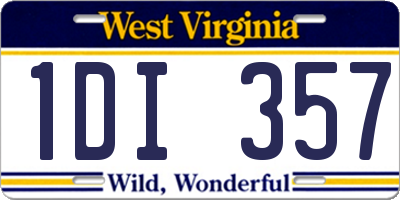 WV license plate 1DI357