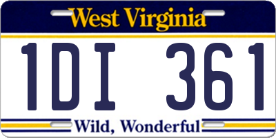 WV license plate 1DI361
