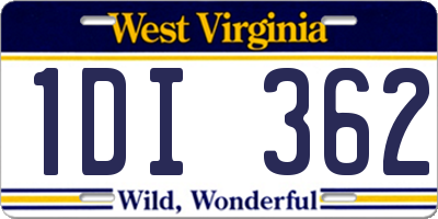 WV license plate 1DI362