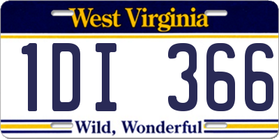 WV license plate 1DI366