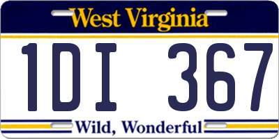 WV license plate 1DI367