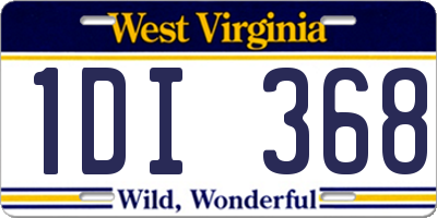 WV license plate 1DI368