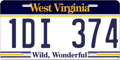 WV license plate 1DI374