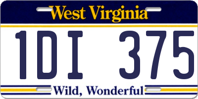 WV license plate 1DI375