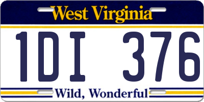 WV license plate 1DI376