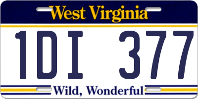 WV license plate 1DI377
