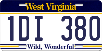 WV license plate 1DI380