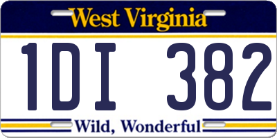 WV license plate 1DI382