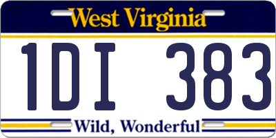 WV license plate 1DI383