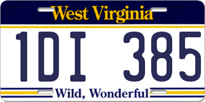 WV license plate 1DI385