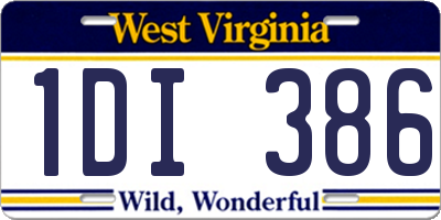 WV license plate 1DI386