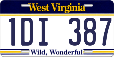 WV license plate 1DI387