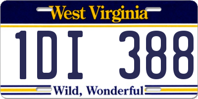 WV license plate 1DI388