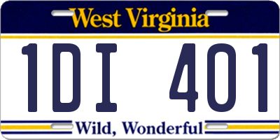 WV license plate 1DI401