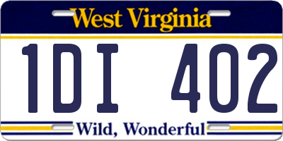 WV license plate 1DI402